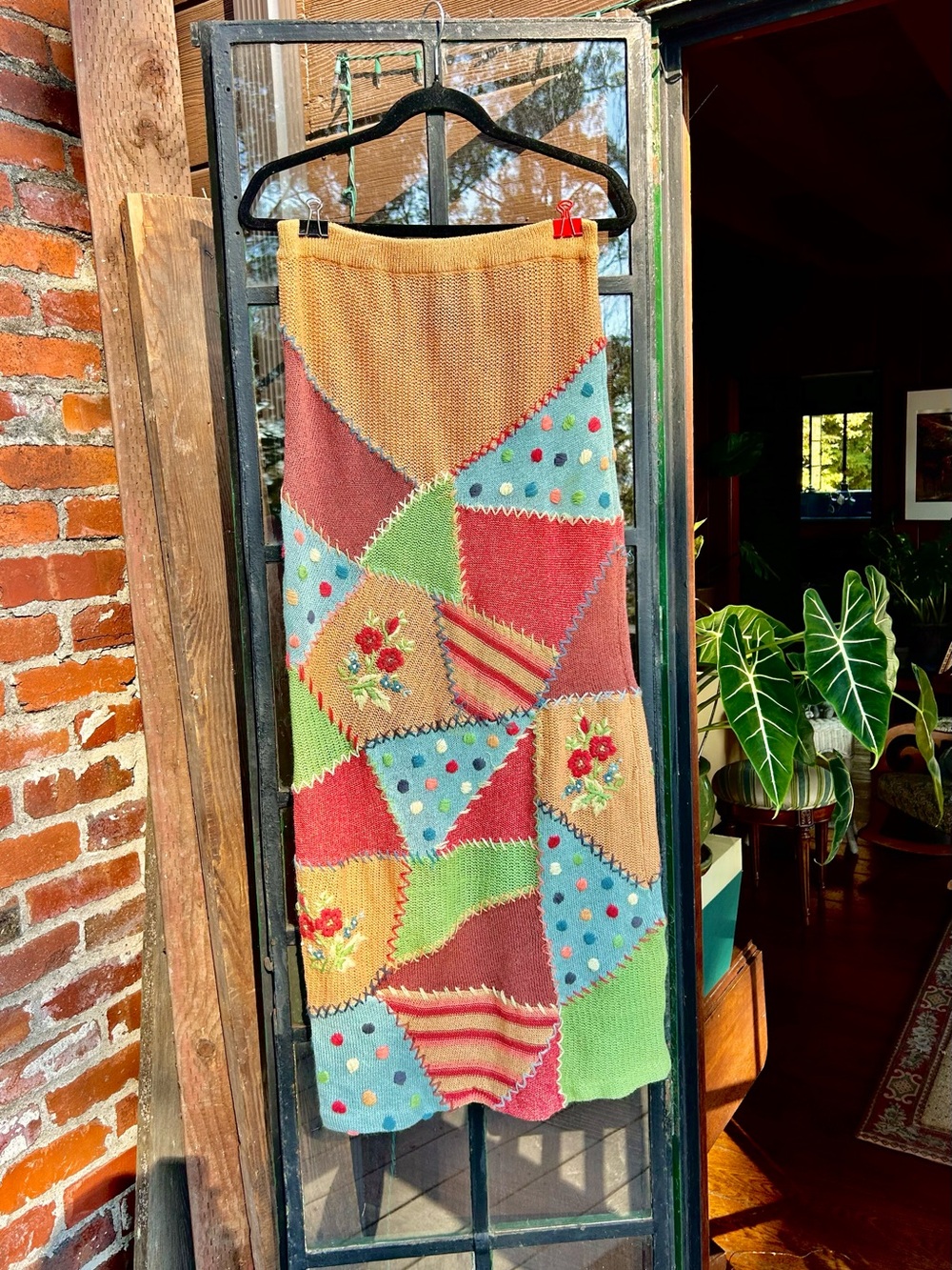 Double D Ranch Knit Patchwork Skirt.